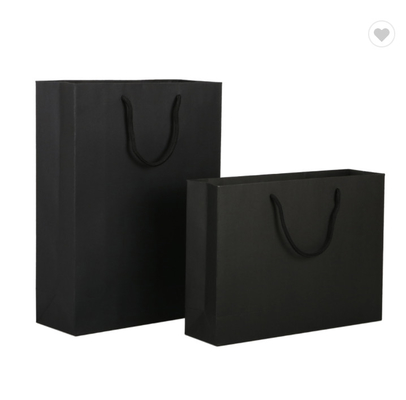 Dobra cena. ODM Matte Lamination Paper Bag Packaging Custom Logo Czarny worek do zakupów w Internecie