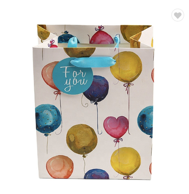 Dobra cena. Niestandardowa torebka papierowa 25x15x35cm z uchwytem kolorowe wzory balonów w Internecie