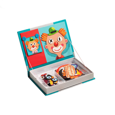 OEM Crazy Faces Magnetic Book Wooden Jigsaw Puzzles Puzzle Box dla dzieci w wieku 3 lat