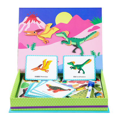 Dzieci Magnetyczna Puzzle Dinosaur Książka Pudełka Zabawki Do Przedszkola